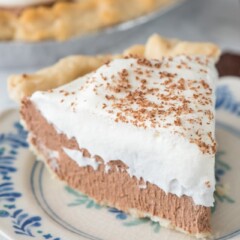 slice of French silk pie