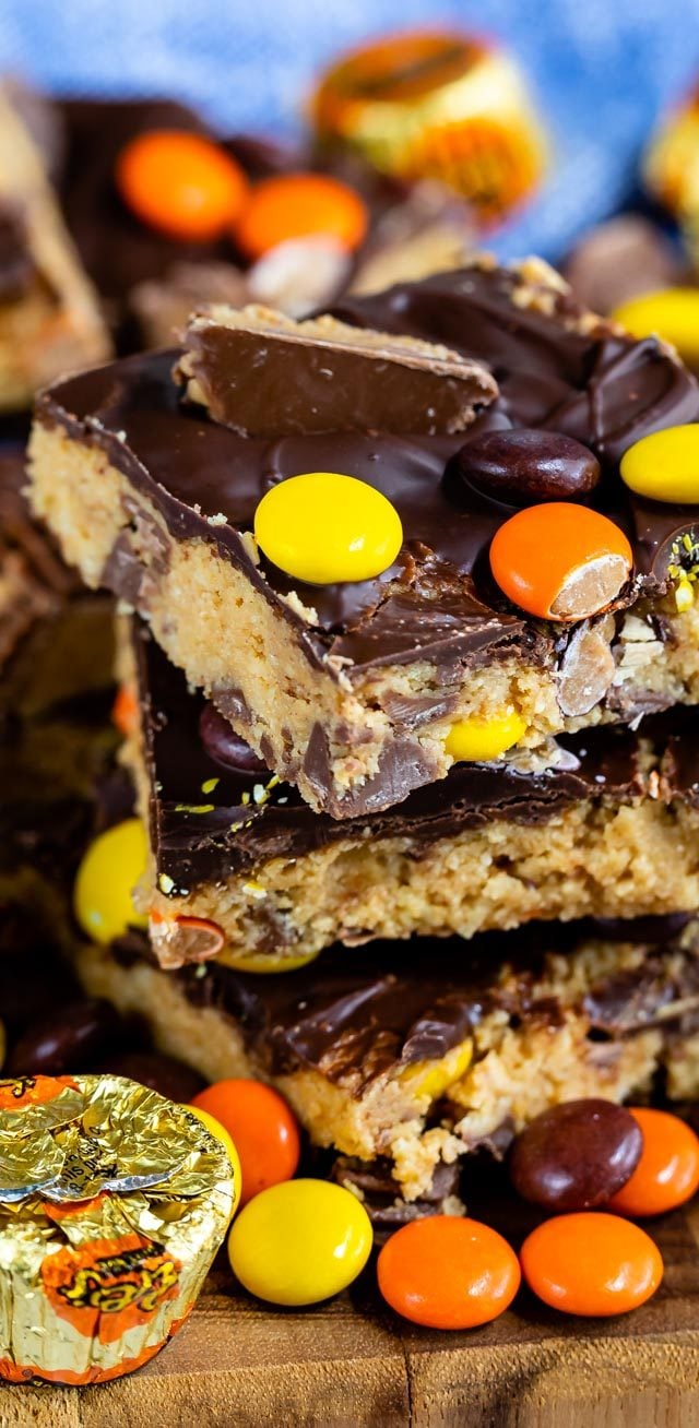 stack of peanut butter bars