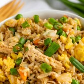 chicken fried rice in bowl
