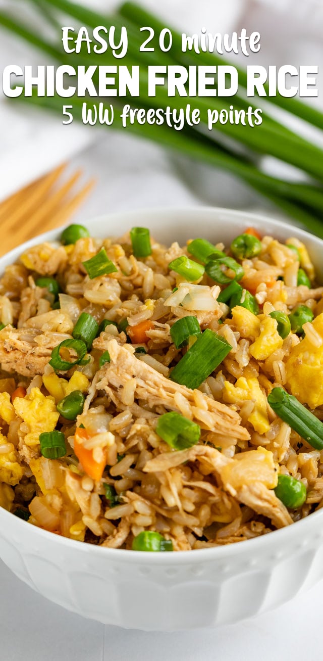 chicken fried rice in bowl
