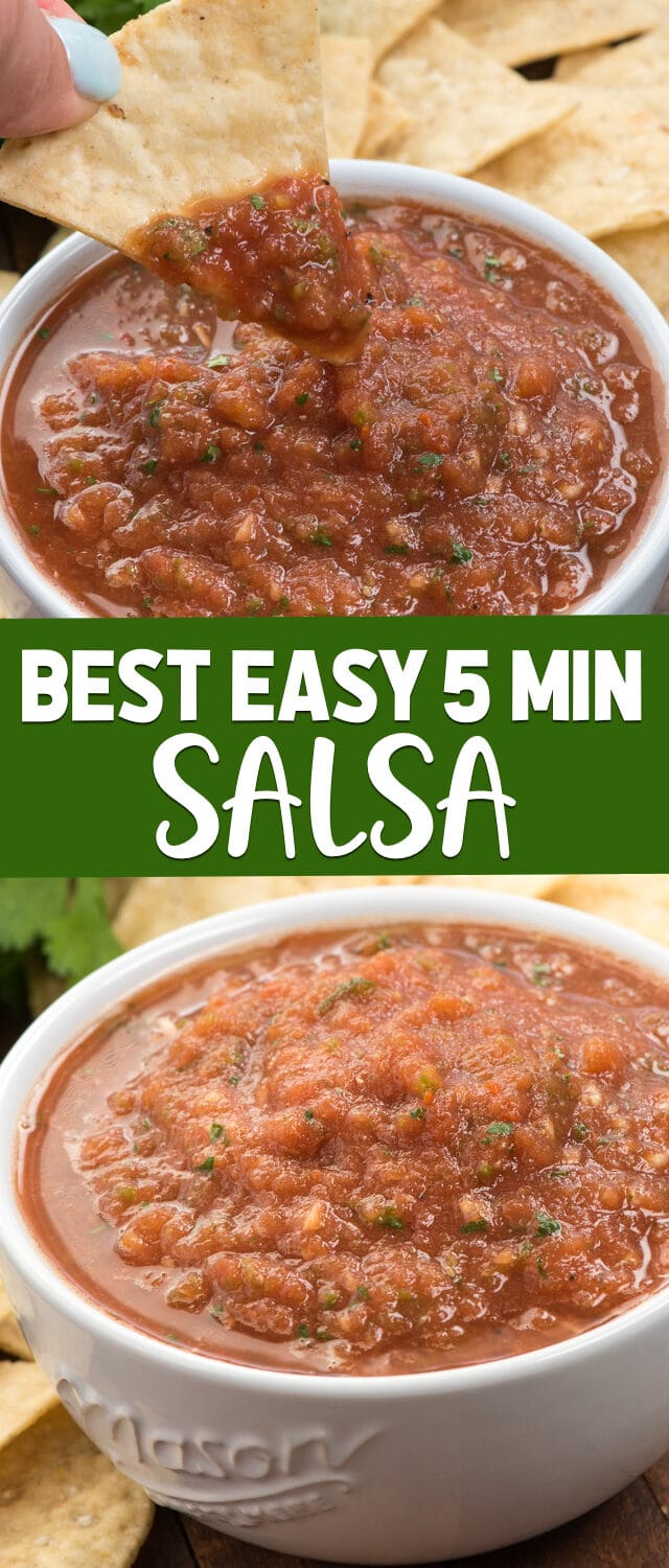 collage of easy salsa recipe photos