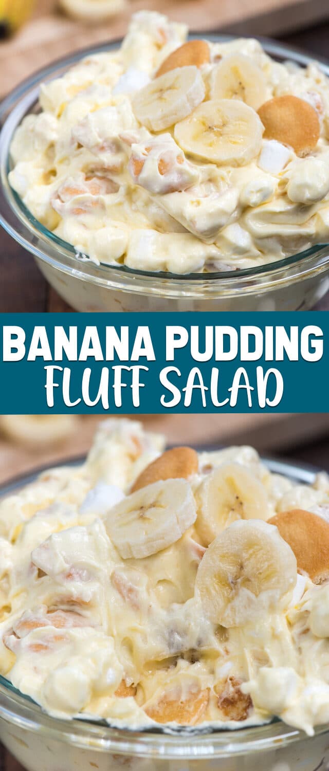 collage of banana pudding fluff photos