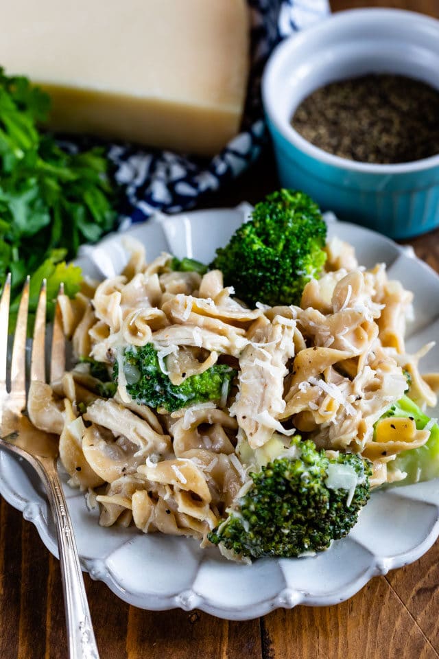 chicken broccoli skillet on plate