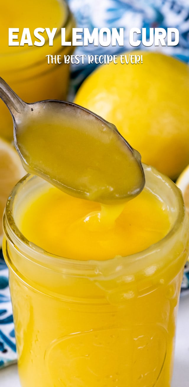 lemon curd in jar with spoon