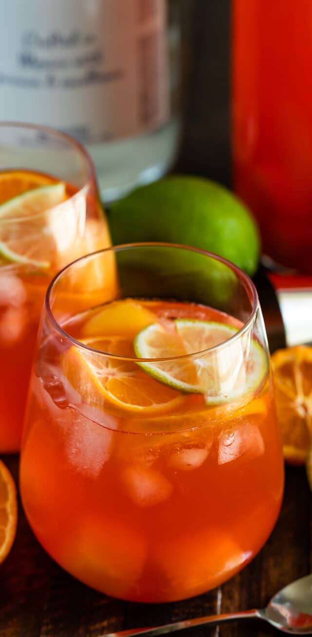 fruity margarita punch in glass