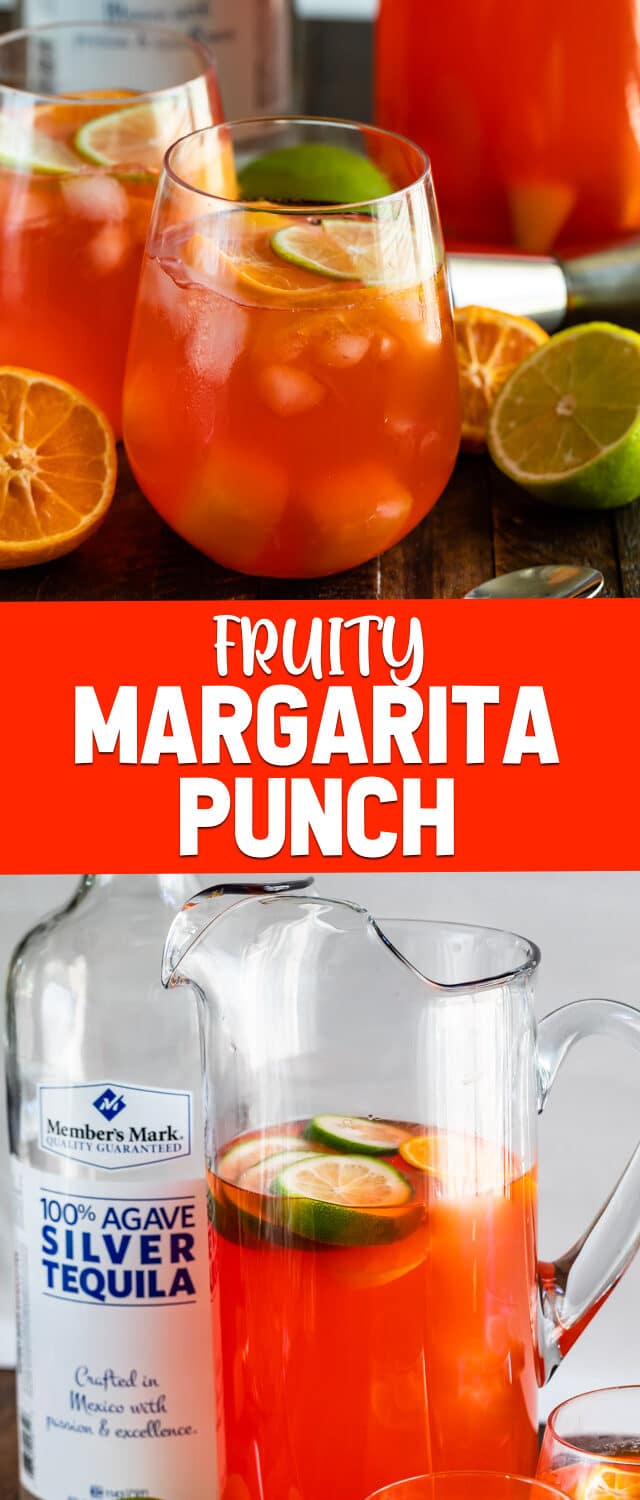collage of fruity margarita punch photos