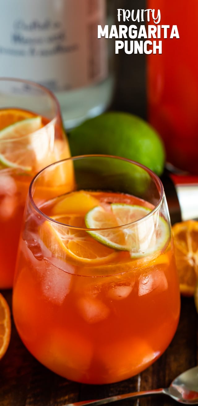 fruity margarita punch in glass