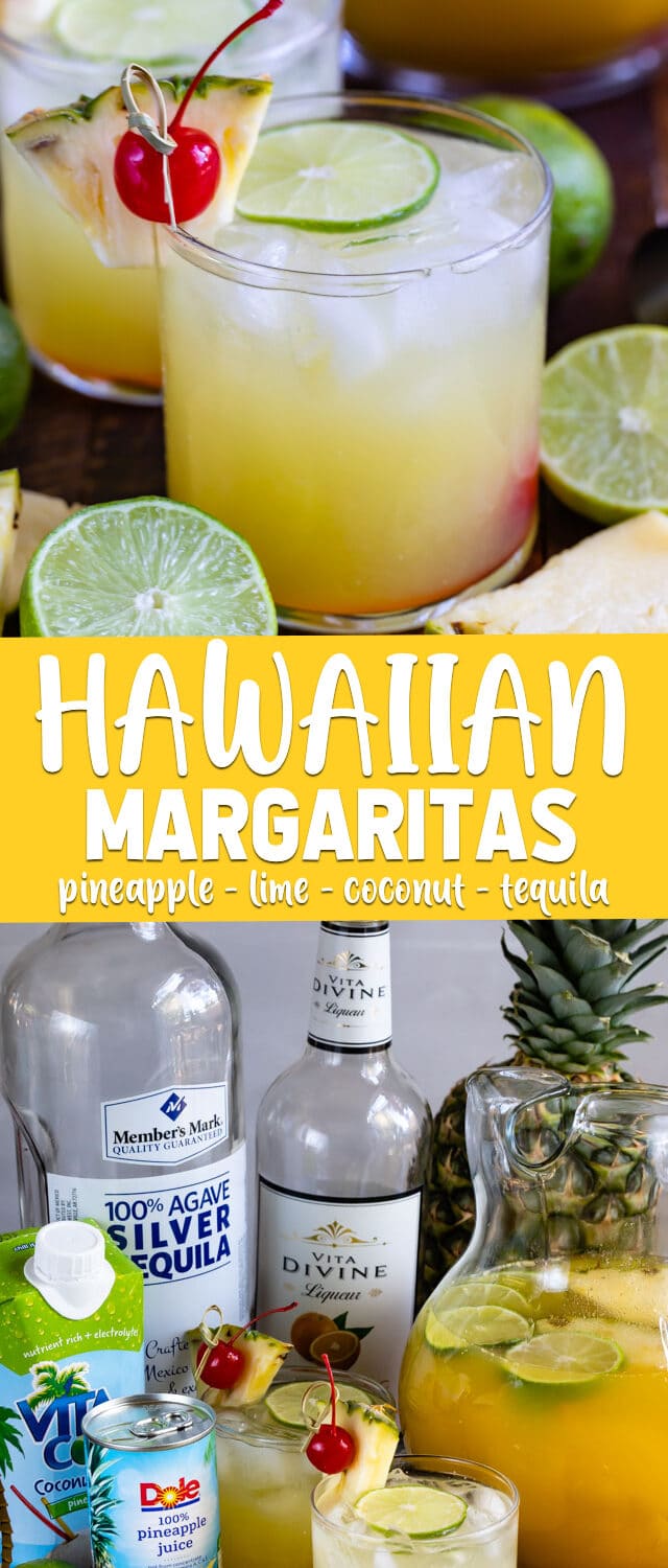 collage of Hawaiian margarita photos
