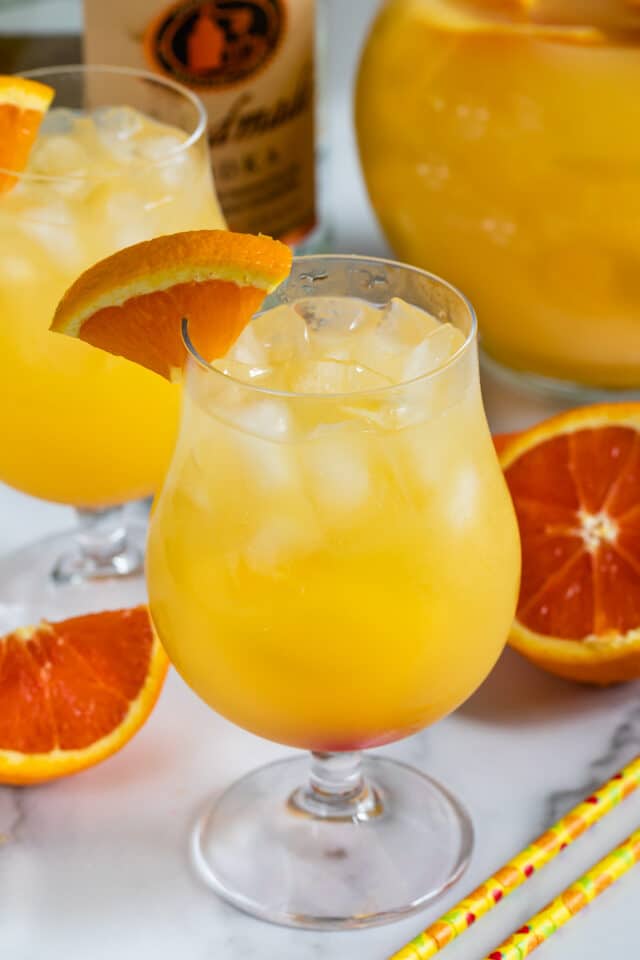 orange vodka party punch in glass