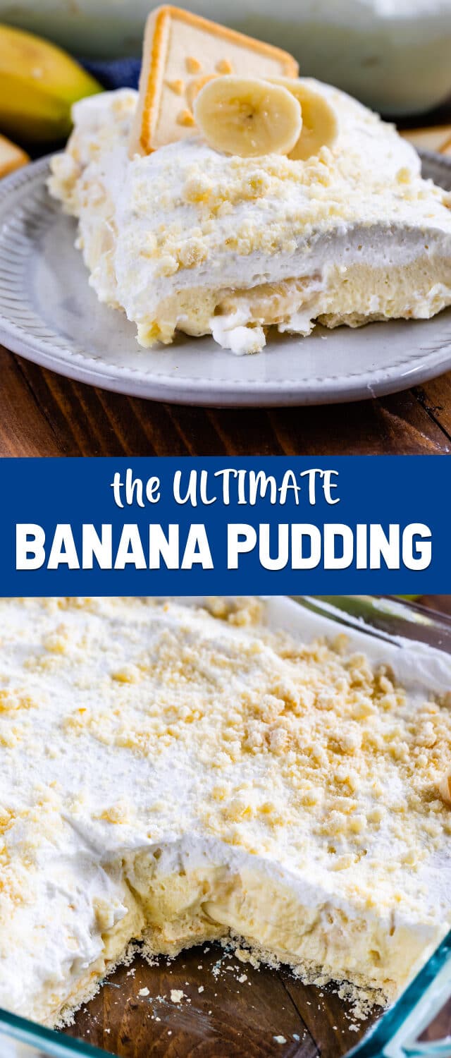 banana pudding recipe collage photo