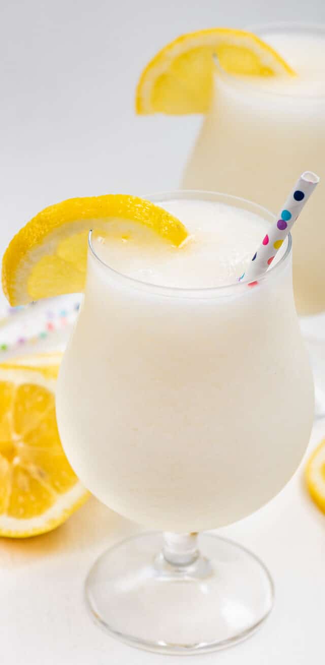 frozen boozy lemonade in glass