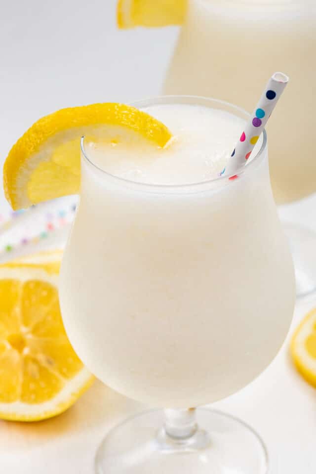 frozen lemonade in glass