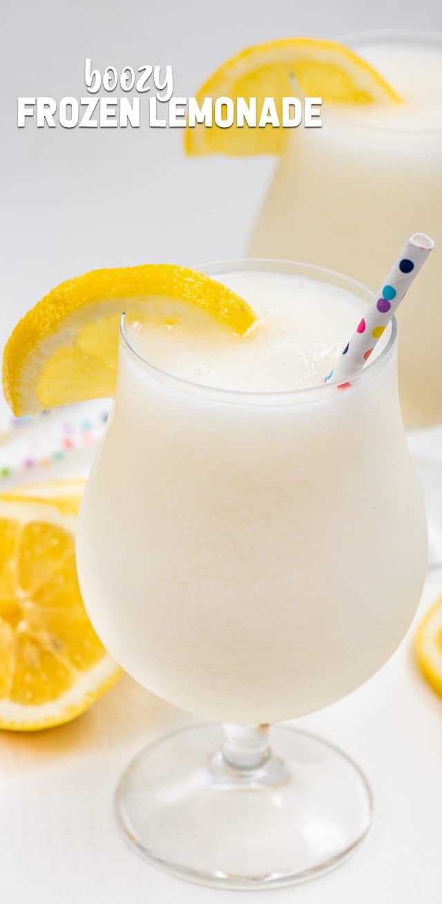 frozen lemonade with vodka in glass
