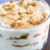 banana pudding in trifle dish