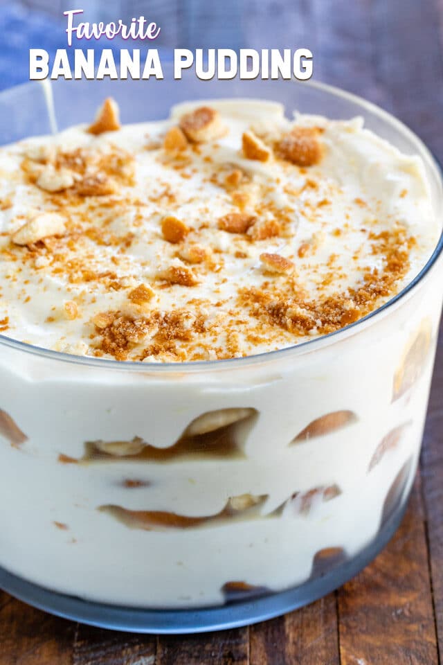 banana pudding in trifle dish