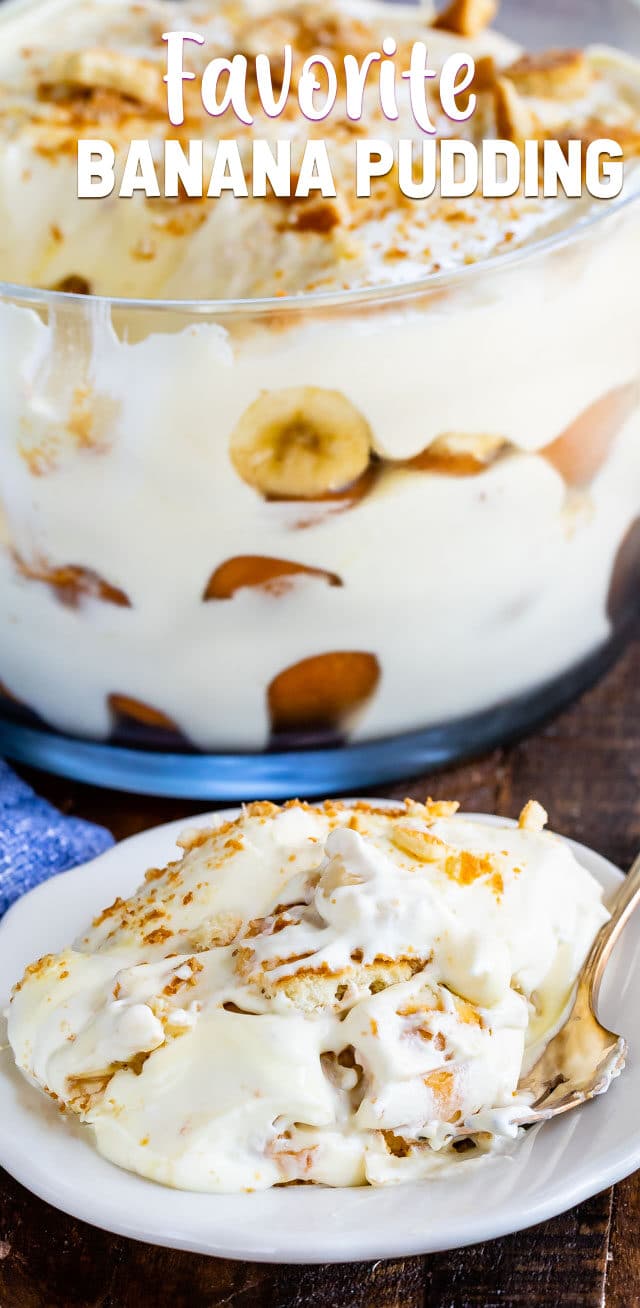 banana pudding recipe on plate