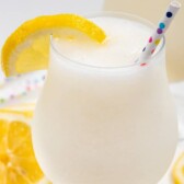 boozy frozen lemonade in glass