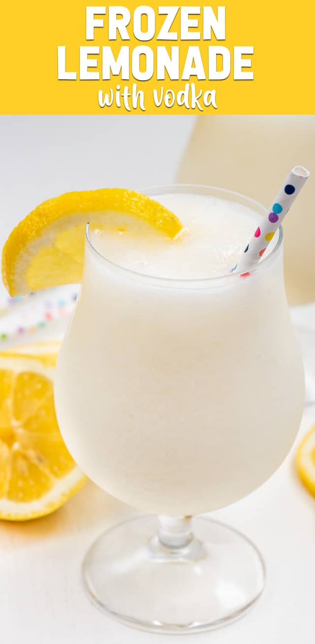 boozy frozen lemonade in glass