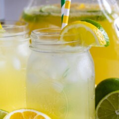 lemon lime vodka party punch in jar