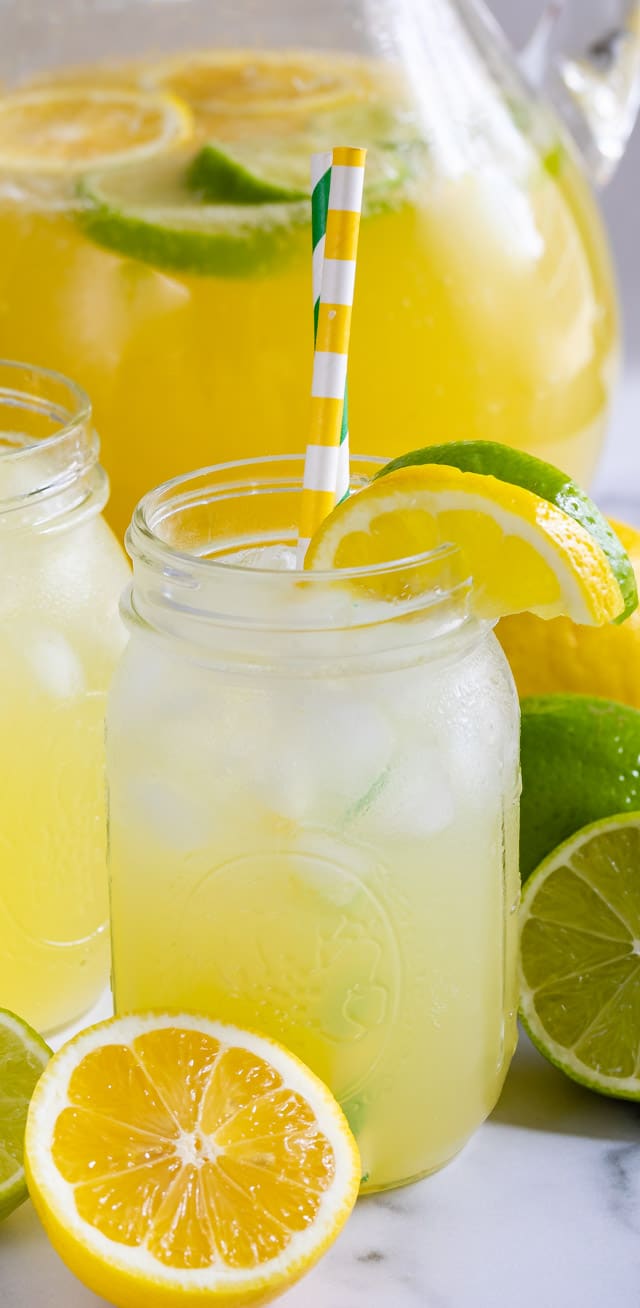 lemon lime Vodka Party punch in jar