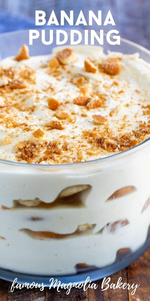 banana pudding layered in trifle dish