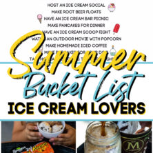 collage of ice cream photos and bucket list