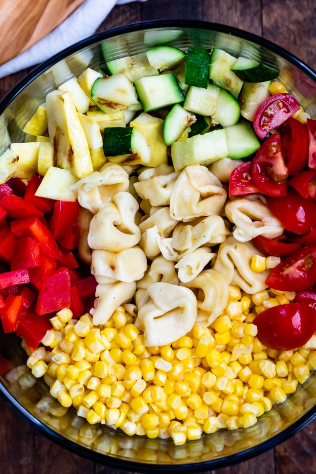ingredients for corn pasta salad