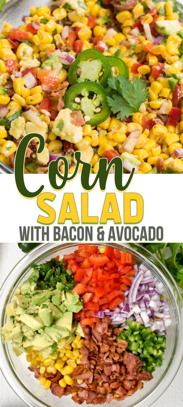 corn salad collage photos