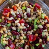 overhead bean salad in bowl