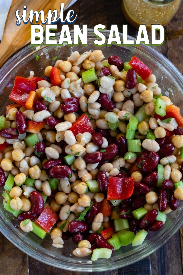 overhead bean salad in bowl