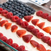 flag cake overhead shot