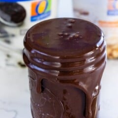 hot fudge sauce in jar