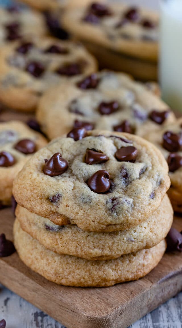 stack of chocolate chip cookies