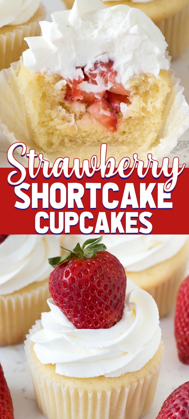 strawberry shortcake cupcakes collage photo