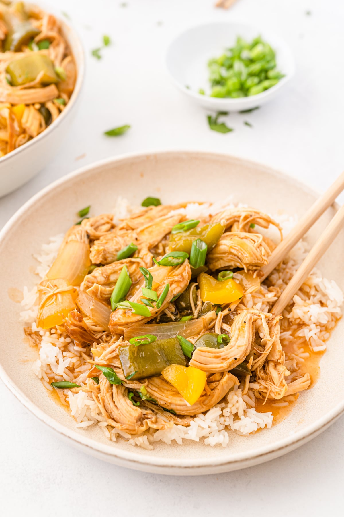 chicken in bowl with rice