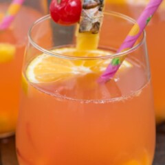 tropical sangria in glass