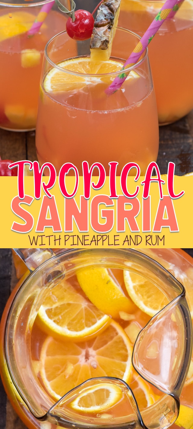 tropical sangria in glass