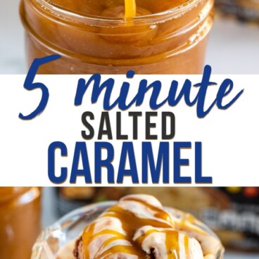 collage of salted caramel ice cream photos