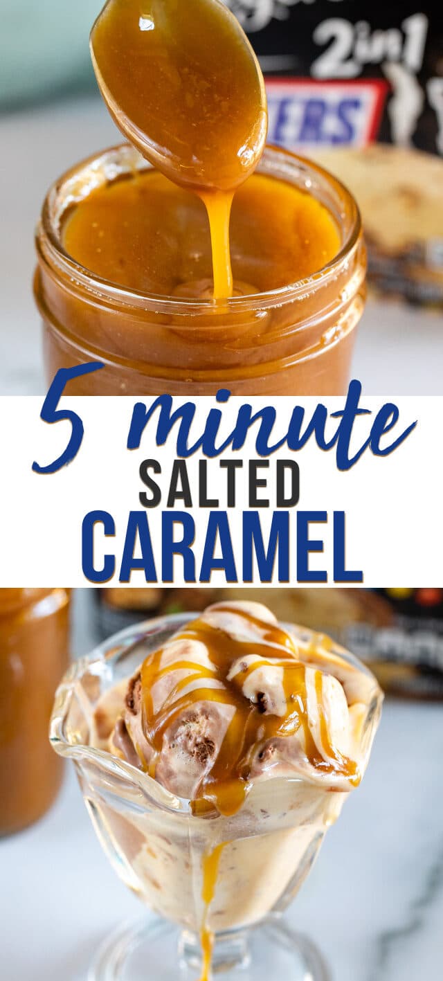 collage of salted caramel ice cream photos