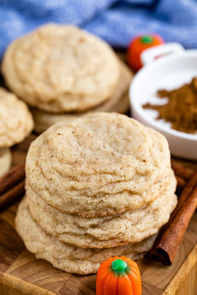 stack of pumpkin spice snickerdoodles