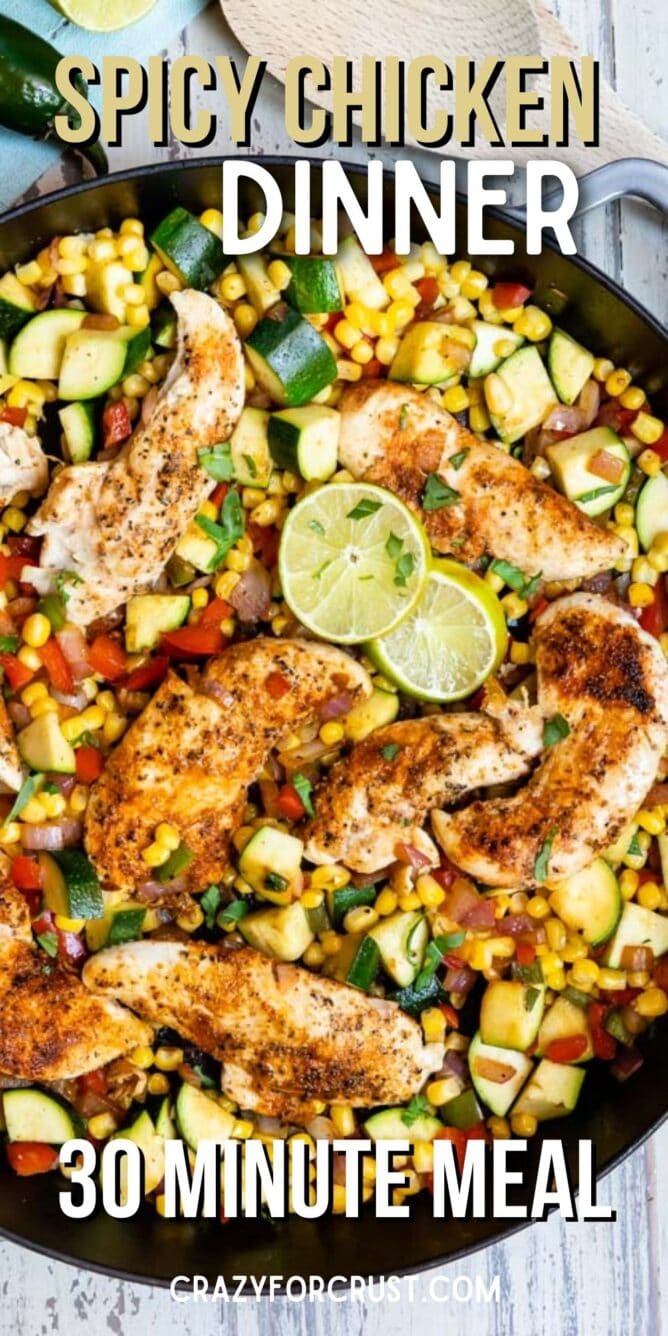 chicken and vegetables in pan