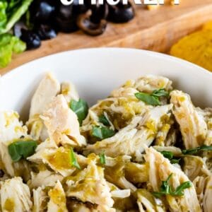 shredded salsa chicken in bowl