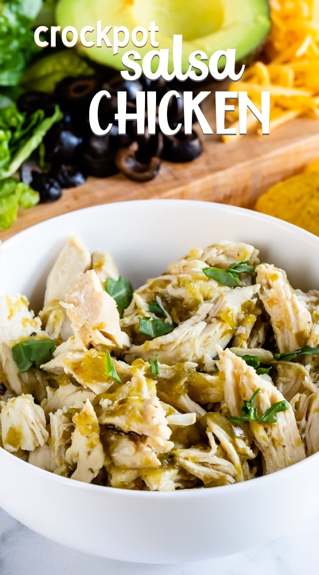 Crockpot Salsa Chicken for tacos or meal prep - Crazy for Crust