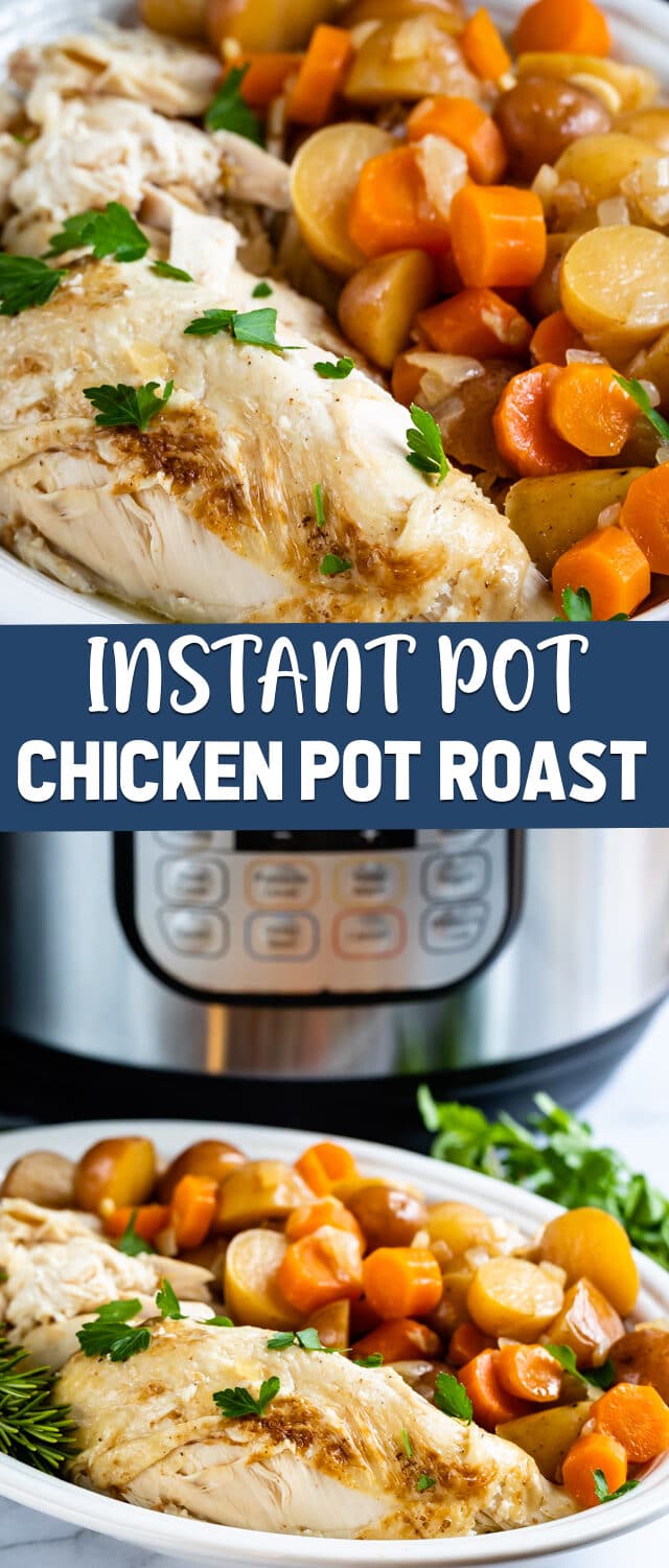 chicken pot roast collage photos