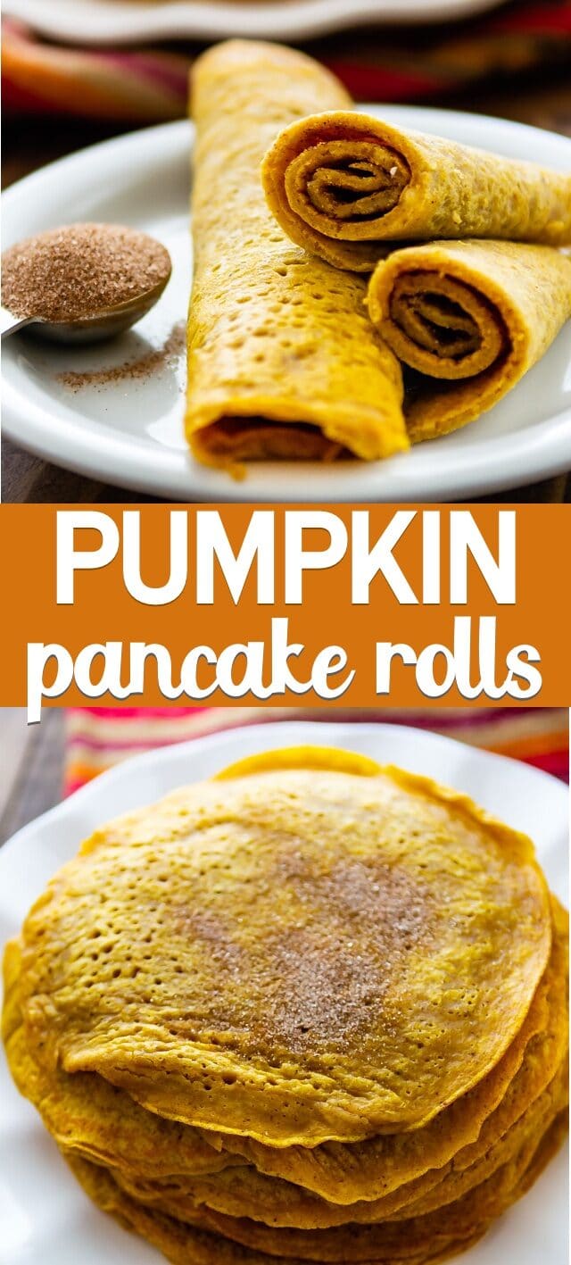 collage photos for pumpkin pancake rolls