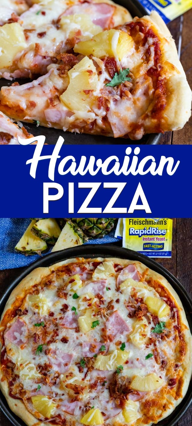 homemade pizza hawaiian pizza collage photos
