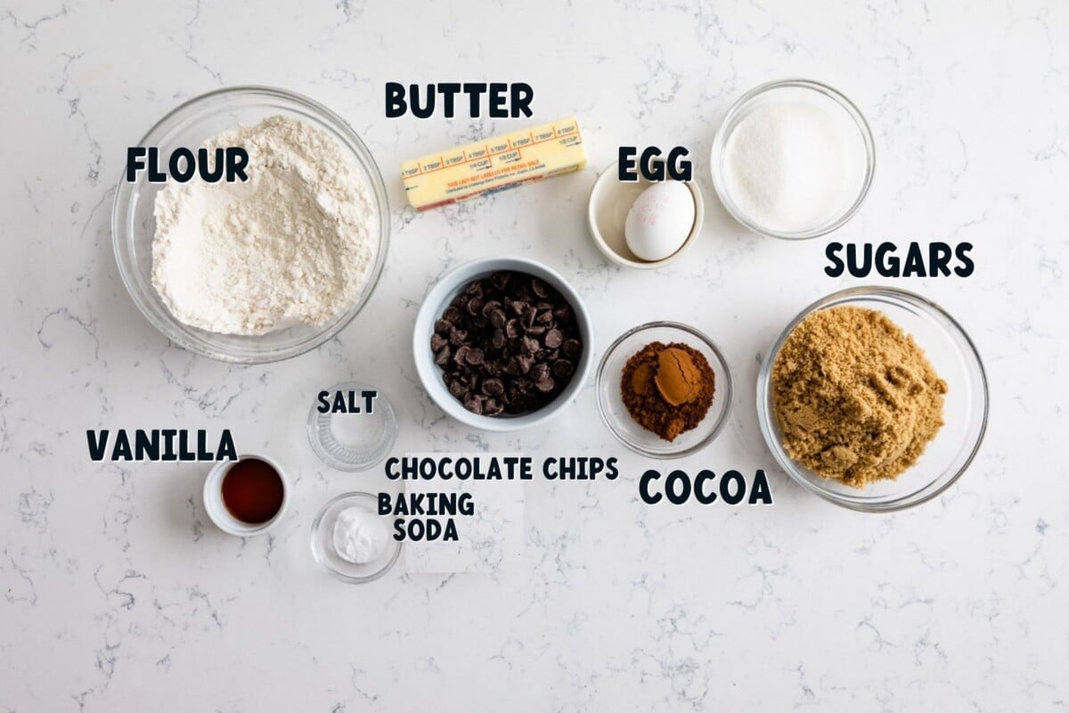 Ingredients in chocolate cookies