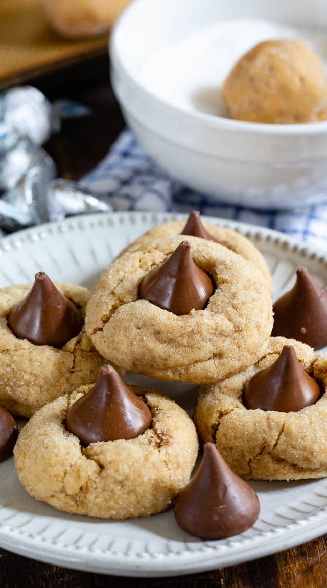 plate of peanut butter blossoms