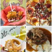 collage of food photos from beaches resorts