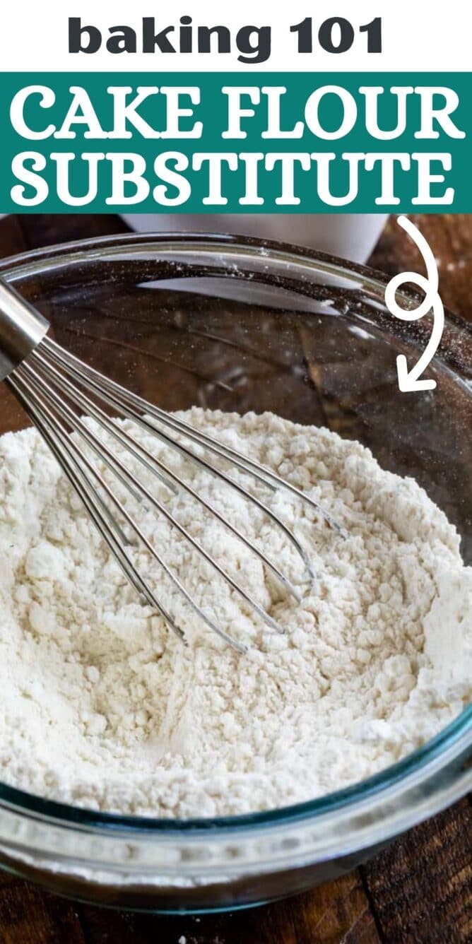 bowl of flour with whisk